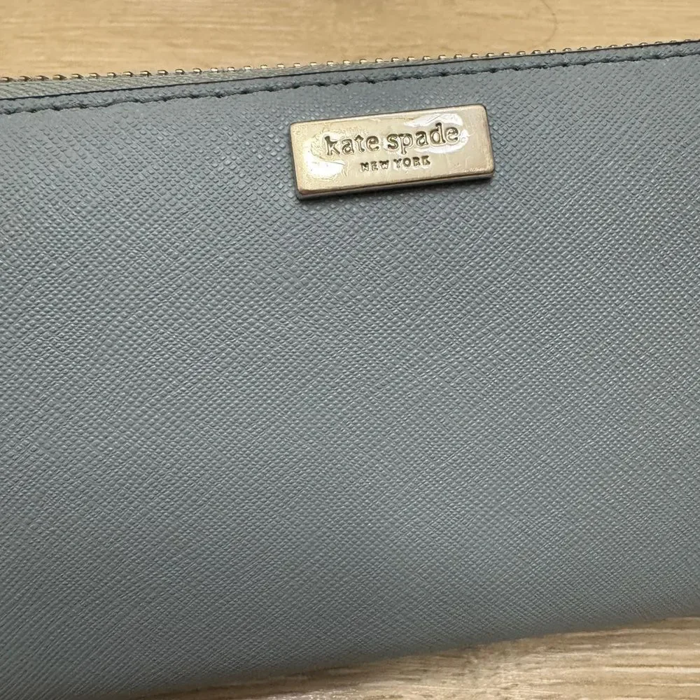 Kate Spade Laurel Way Neda Wallet Cloudcover Zip Around Wallet Dusty Blue